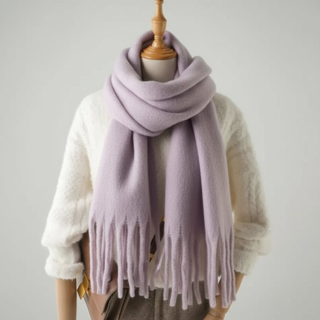 Mohair All-Matching Winter Fringe Scarf