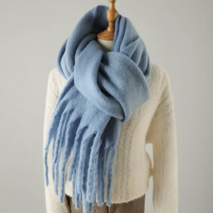 Mohair All-Matching Winter Fringe Scarf