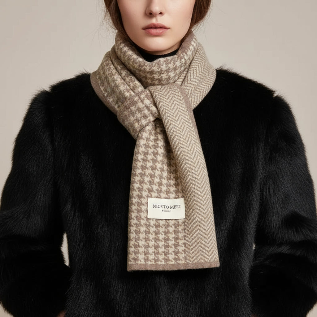 Thick Knitted Double-sided Women's Winter Scarf