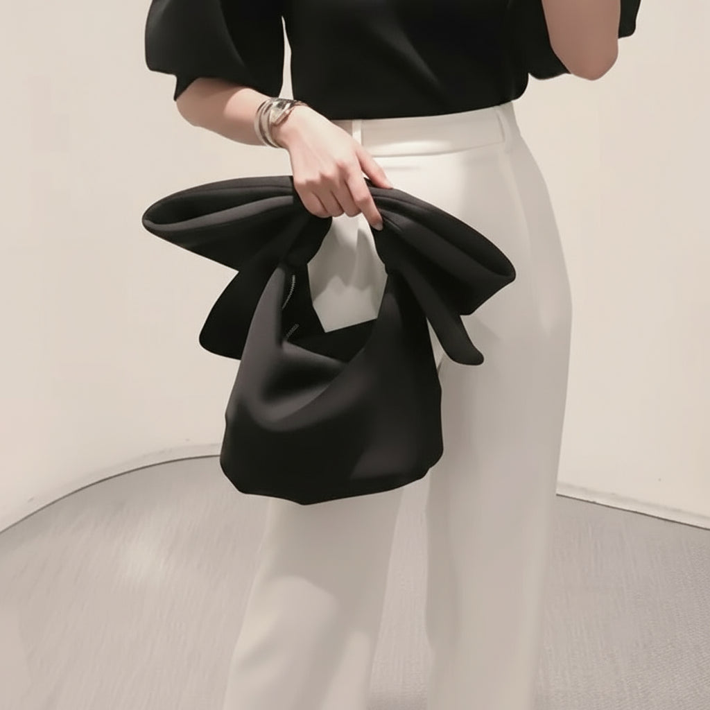 Cute Bow Space Cotton Handbag