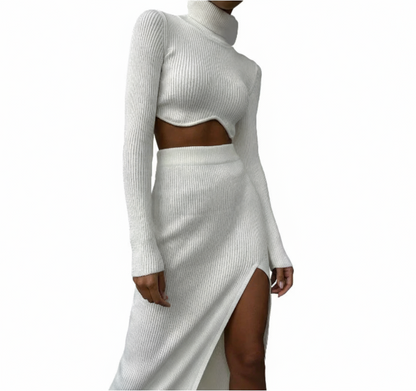 Melanie Set: Fall/Winter Ribbed High Neck Dress (One Set)