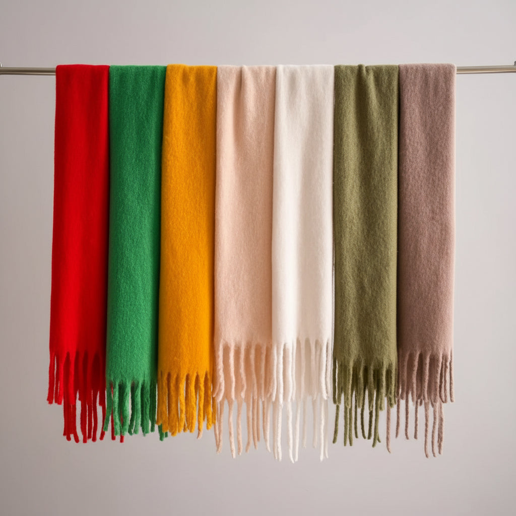 Mohair All-Matching Winter Fringe Scarf