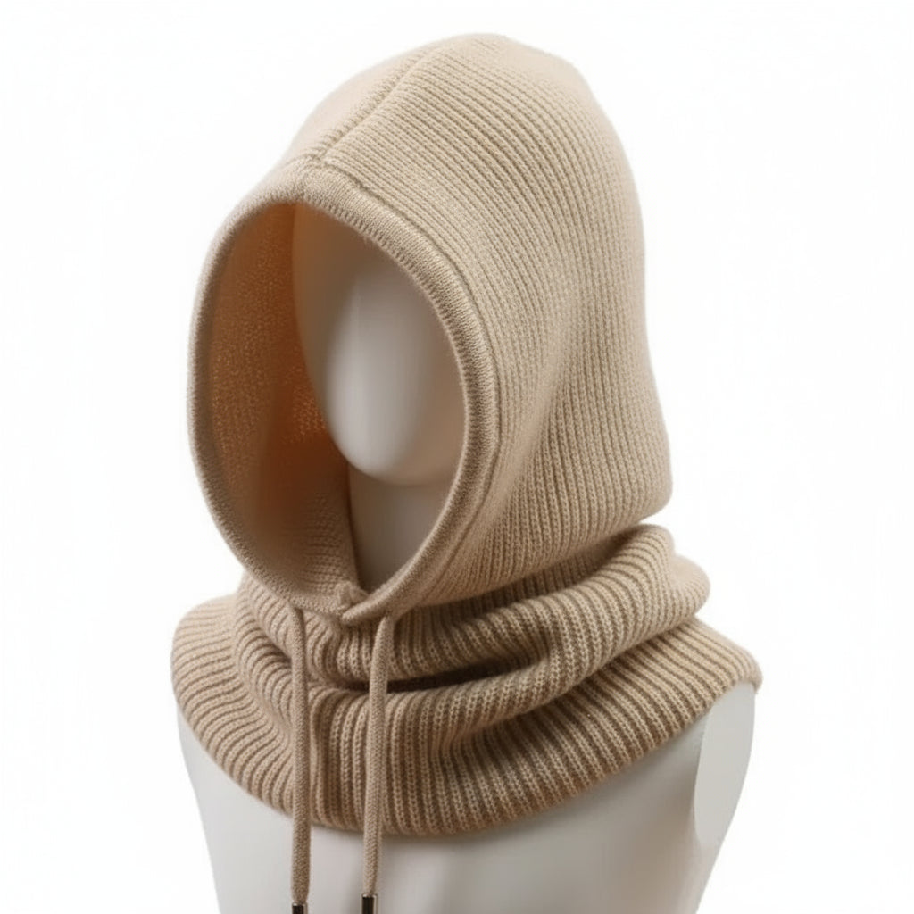 Wool Drawstring Pullover Beanie