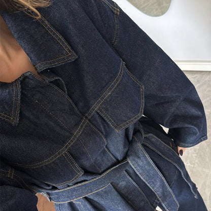 Vintage Denim Jacket and Pants Set (One Set)