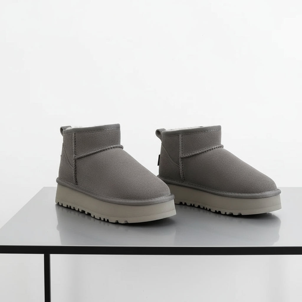 Women's Thick-soled Winter Boots - Warm Short Ankle Shoes