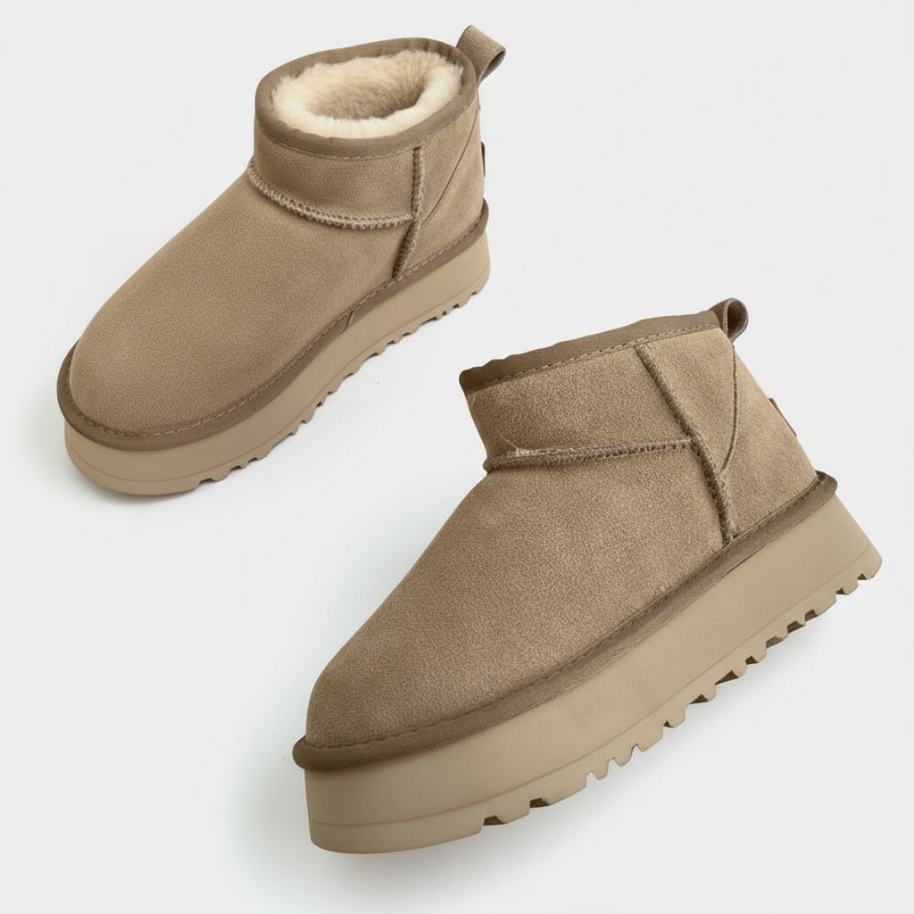 Women's Thick-soled Winter Boots - Warm Short Ankle Shoes