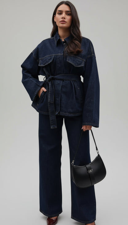 Vintage Denim Jacket and Pants Set (One Set)