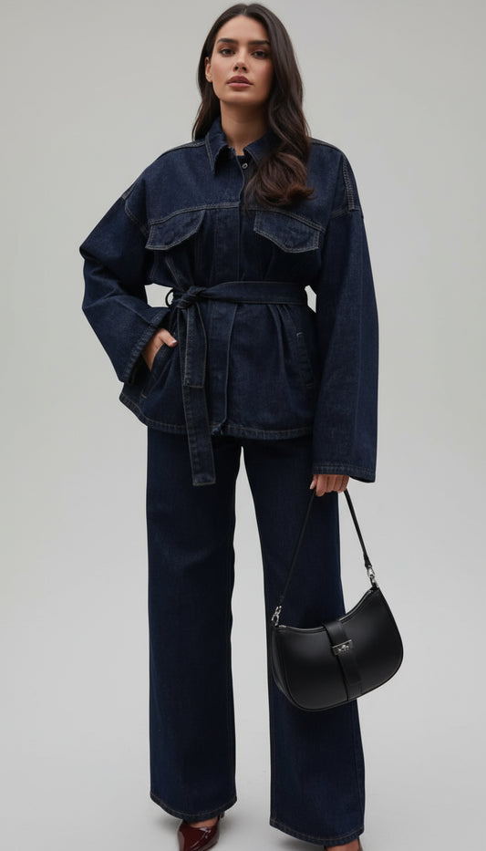 Vintage Denim Jacket and Pants Set (One Set)