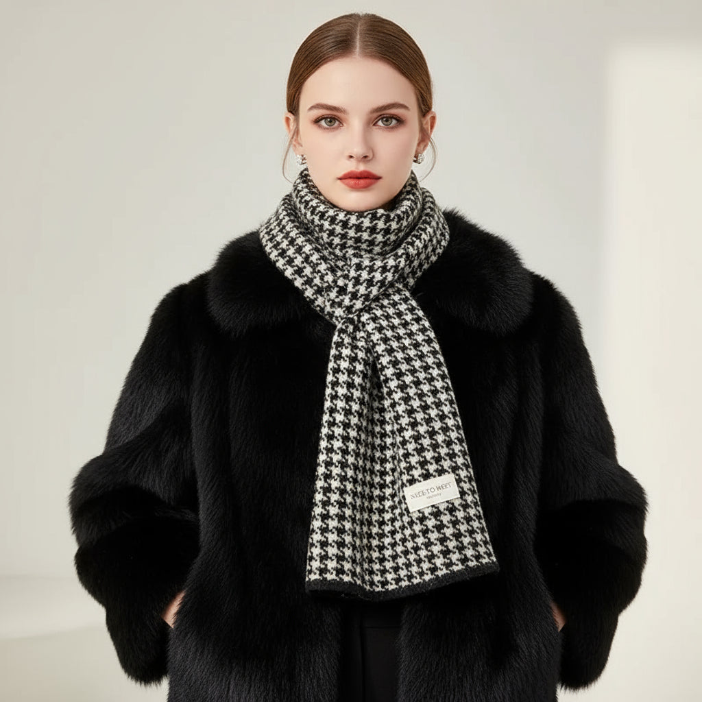 Thick Knitted Double-sided Women's Winter Scarf