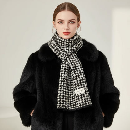 Thick Knitted Double-sided Women's Winter Scarf