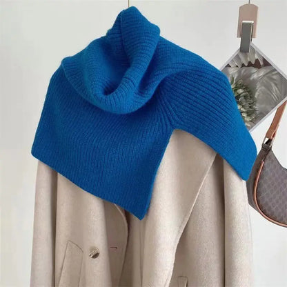 Women's Autumn Winter Knitted High Neck Scarf Cape