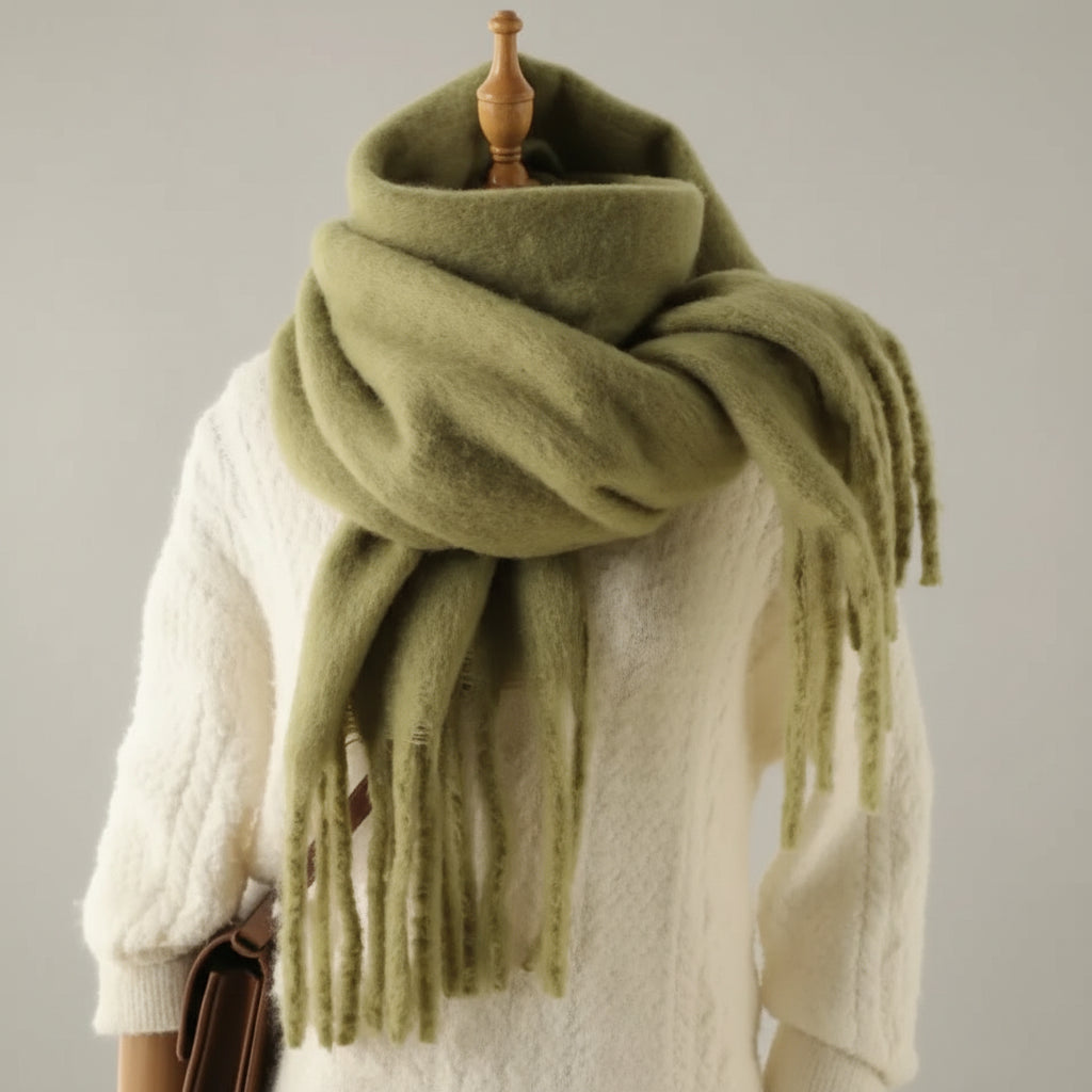 Mohair All-Matching Winter Fringe Scarf
