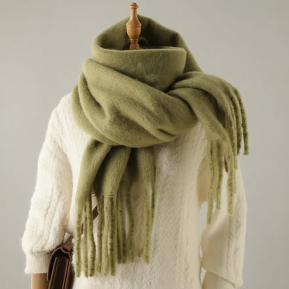Mohair All-Matching Winter Fringe Scarf