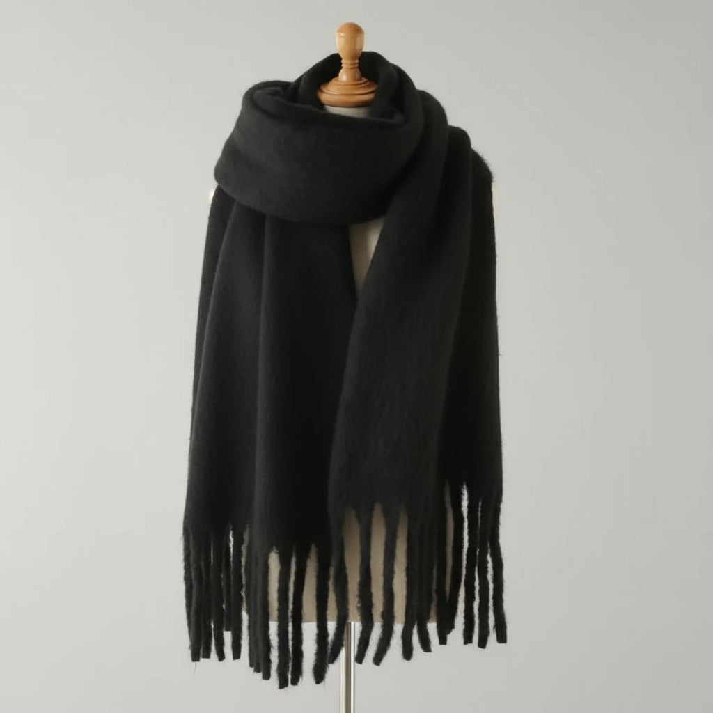 Mohair All-Matching Winter Fringe Scarf
