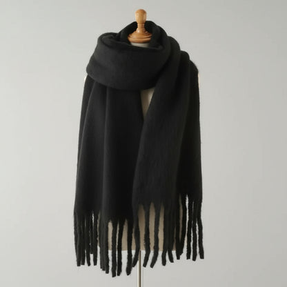 Mohair All-Matching Winter Fringe Scarf