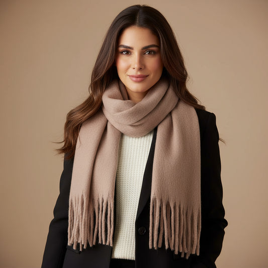 Mohair All-Matching Winter Fringe Scarf