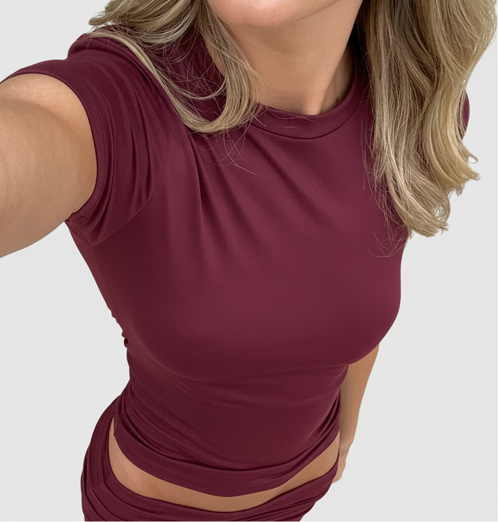 Casual Solid Color Cropped T-Shirt for Women